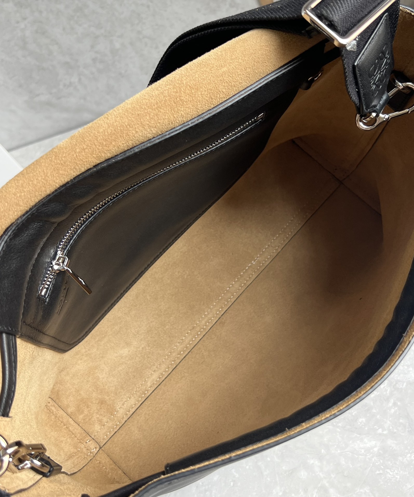 Loewe Flamenco Satchel in Shiny Supple Calfskin Black